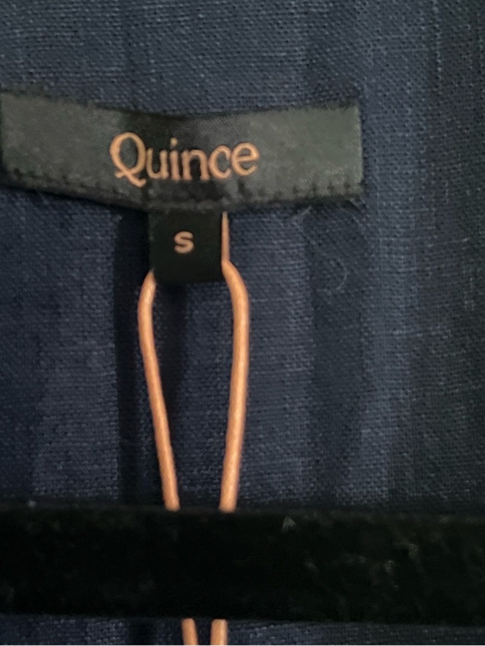 Quince Navy Short-Sleeve 100% European Linen Button Midi Dress - Picture 5 of 6